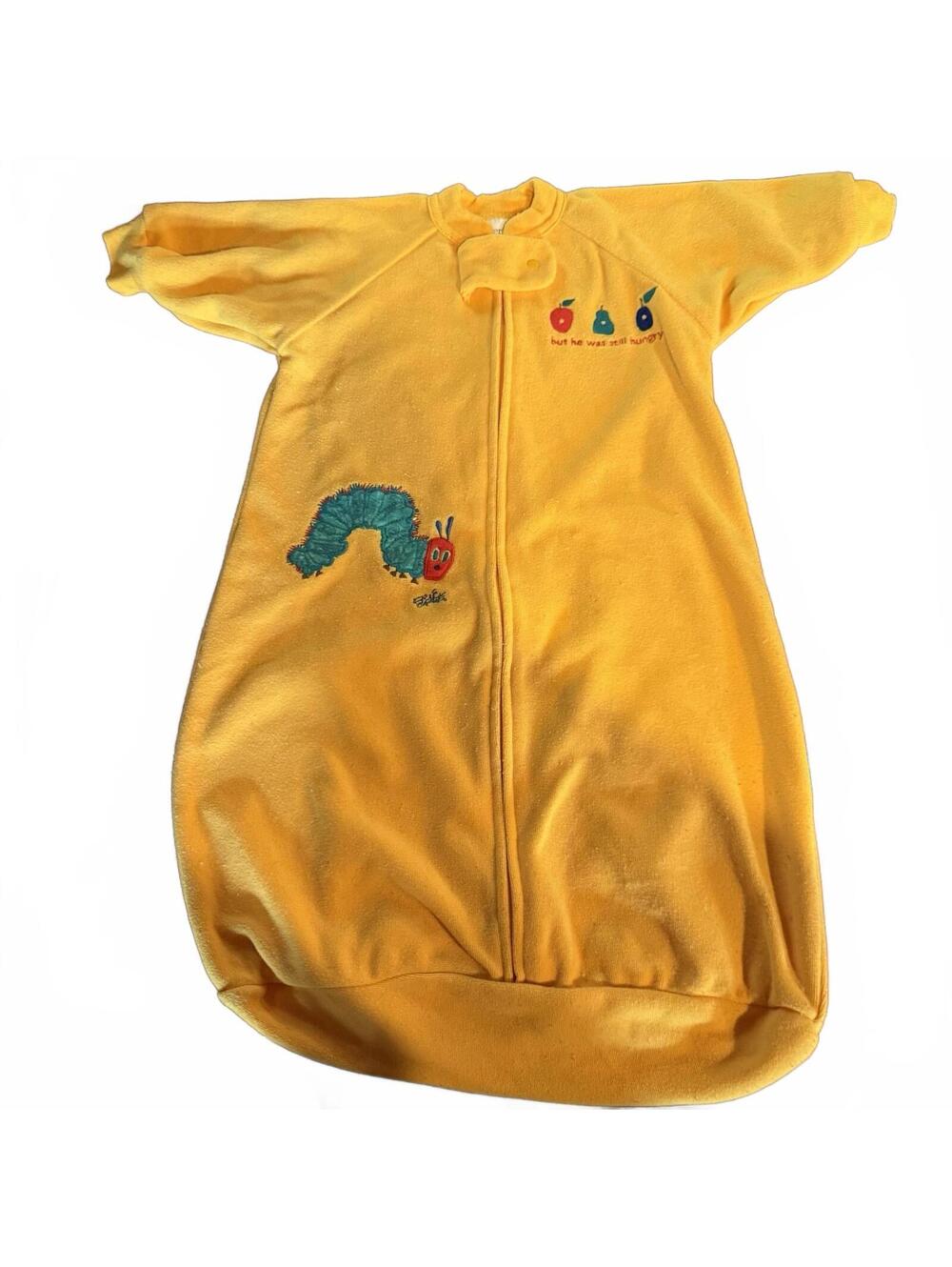 Vintage Eric Carle Very Hungry Caterpillar 0-9 mo sleepsack Yellow gown Carter's